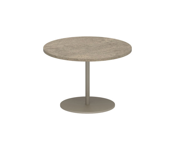 Butler side table 40cm round coated stainless steel & ceramic top | Tavolini alti | Royal Botania