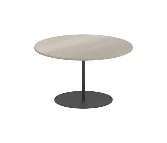 Butler side table 60cm round coated stainless steel & ceramic top | Tavolini alti | Royal Botania