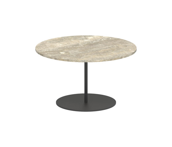 Butler side table 60cm round coated stainless steel & ceramic top | Tavolini alti | Royal Botania