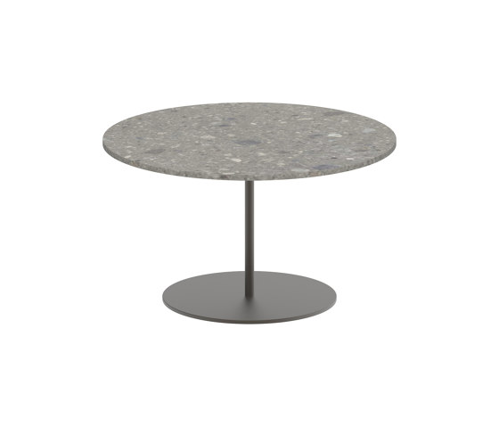 Butler side table 60cm round coated stainless steel & ceramic top | Tavolini alti | Royal Botania