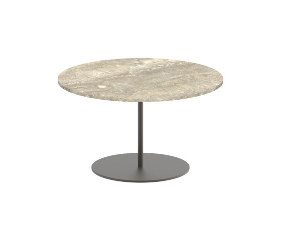 Butler side table 60cm round coated stainless steel & ceramic top | Side tables | Royal Botania