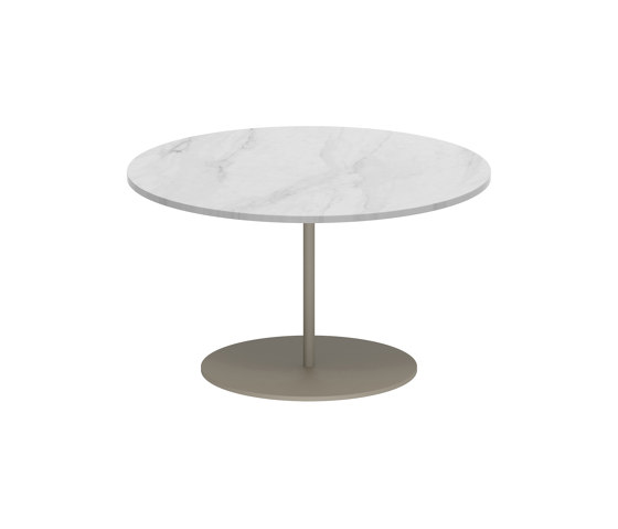 Butler side table 60cm round coated stainless steel & ceramic top | Tavolini alti | Royal Botania