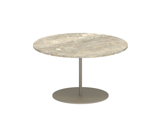 Butler side table 60cm round coated stainless steel & ceramic top | Side tables | Royal Botania