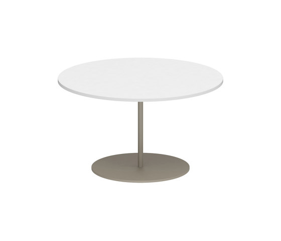 Butler side table 60cm round coated stainless steel & ceramic top | Tavolini alti | Royal Botania