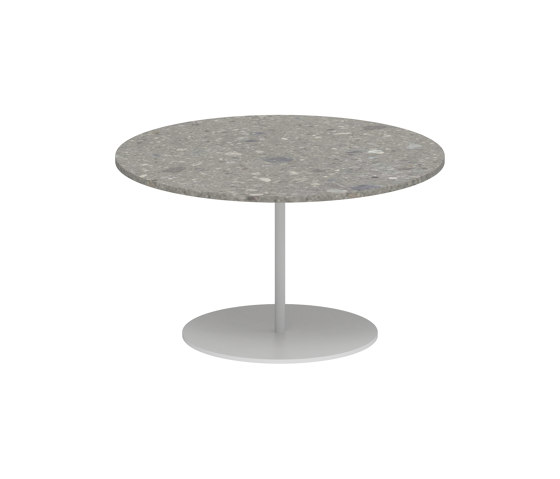 Butler side table 60cm round coated stainless steel & ceramic top | Tavolini alti | Royal Botania