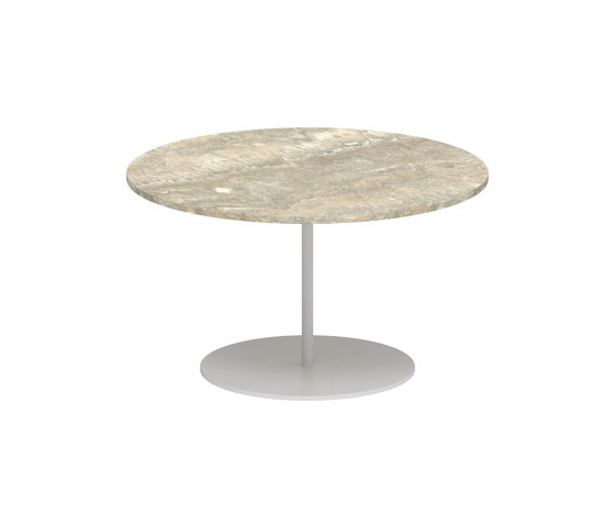 Butler side table 60cm round coated stainless steel & ceramic top | Side tables | Royal Botania