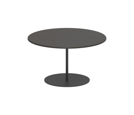 Butler side table 60cm round coated stainless steel & enameled lava stone top | Tavolini alti | Royal Botania