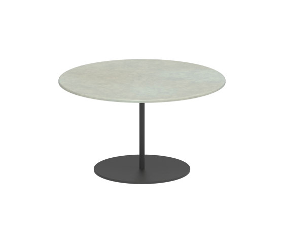 Butler side table 60cm round coated stainless steel & enameled lava stone top | Side tables | Royal Botania