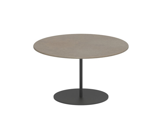 Butler side table 60cm round coated stainless steel & enameled lava stone top | Tavolini alti | Royal Botania