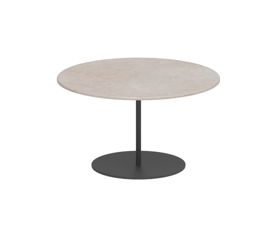 Butler side table 60cm round coated stainless steel & enameled lava stone top | Tavolini alti | Royal Botania