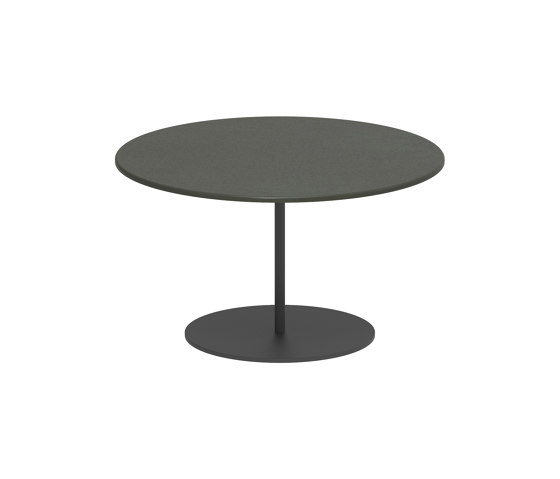 Butler side table 60cm round coated stainless steel & enameled lava stone top | Side tables | Royal Botania