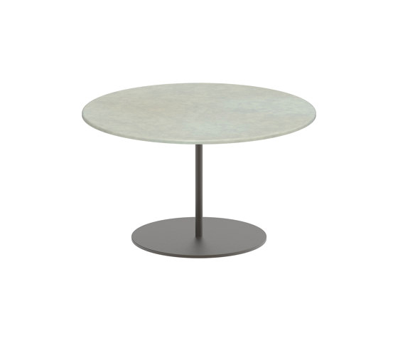 Butler side table 60cm round coated stainless steel & enameled lava stone top | Tavolini alti | Royal Botania