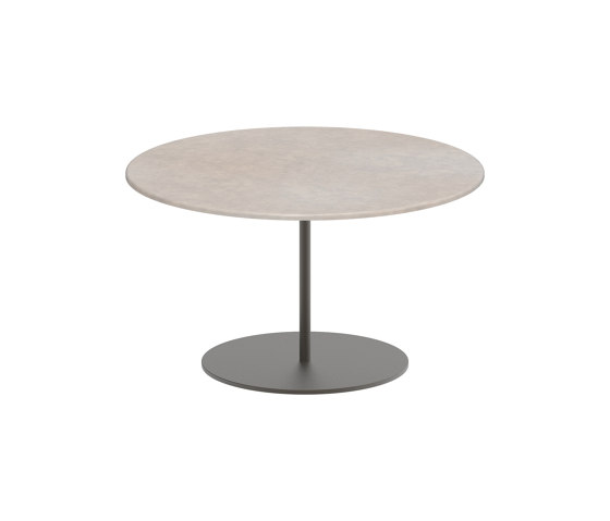 Butler side table 60cm round coated stainless steel & enameled lava stone top | Side tables | Royal Botania