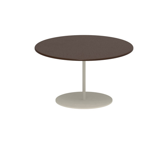 Butler side table 60cm round coated stainless steel & enameled lava stone top | Tavolini alti | Royal Botania