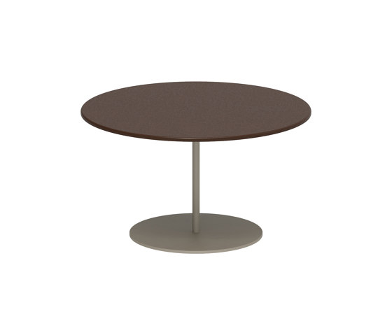 Butler side table 60cm round coated stainless steel & enameled lava stone top | Tavolini alti | Royal Botania