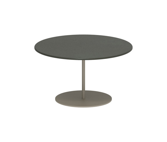 Butler side table 60cm round coated stainless steel & enameled lava stone top | Tavolini alti | Royal Botania