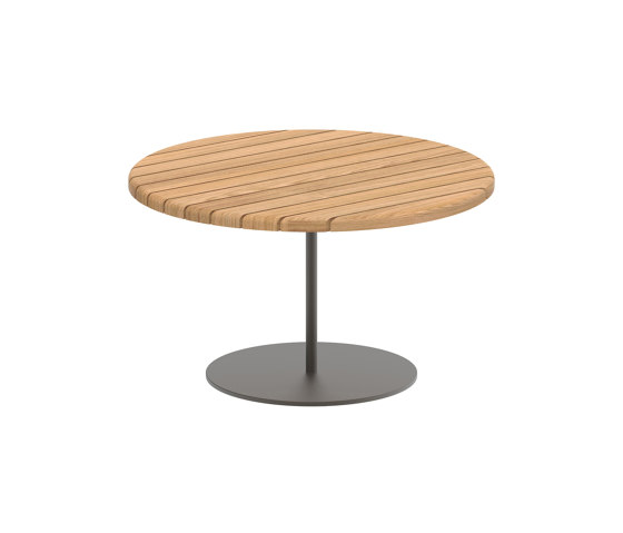 Butler Beistelltisch 60cm rund coated stainless steel & teak Tischplatte | Beistelltische | Royal Botania