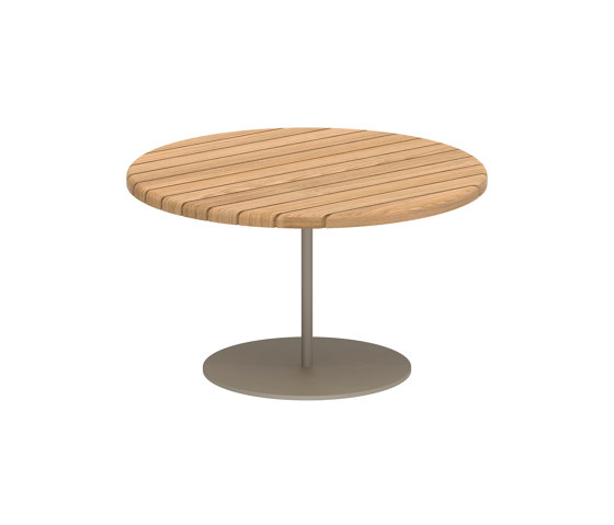 Butler side table 60cm round coated stainless steel & teak top | Side tables | Royal Botania