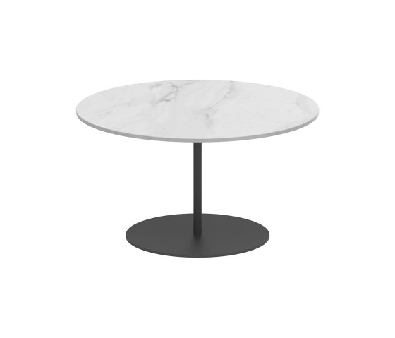 Butler side table high 75cm round coated stainless steel & ceramic top | Side tables | Royal Botania