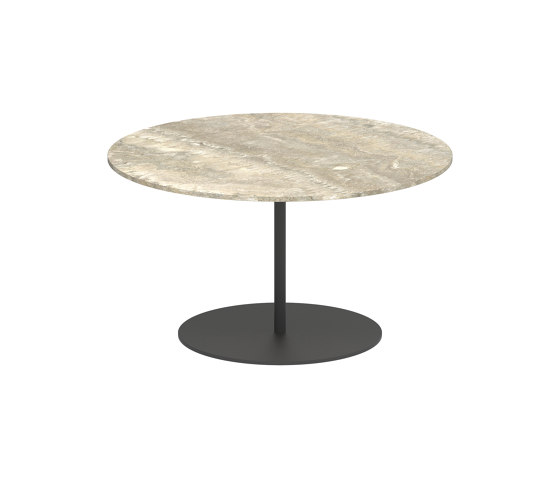 Butler side table high 75cm round coated stainless steel & ceramic top | Tavolini alti | Royal Botania