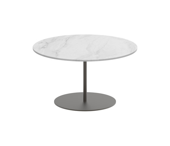 Butler side table high 75cm round coated stainless steel & ceramic top | Side tables | Royal Botania