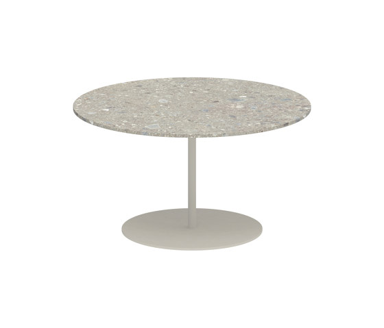 Butler side table high 75cm round coated stainless steel & ceramic top | Tavolini alti | Royal Botania