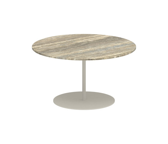 Butler side table high 75cm round coated stainless steel & ceramic top | Side tables | Royal Botania