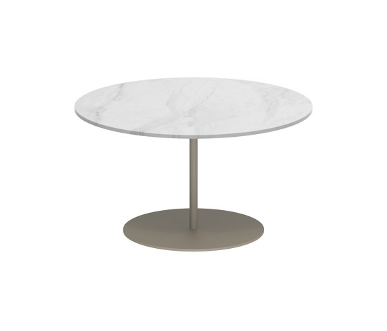 Butler side table high 75cm round coated stainless steel & ceramic top | Side tables | Royal Botania