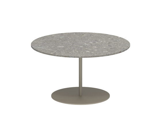 Butler side table high 75cm round coated stainless steel & ceramic top | Side tables | Royal Botania