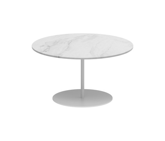 Butler side table high 75cm round coated stainless steel & ceramic top | Tavolini alti | Royal Botania