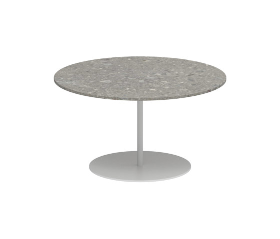 Butler side table high 75cm round coated stainless steel & ceramic top | Tavolini alti | Royal Botania