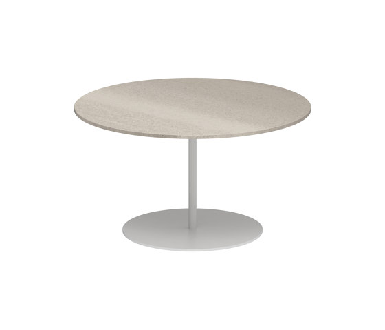 Butler side table high 75cm round coated stainless steel & ceramic top | Side tables | Royal Botania