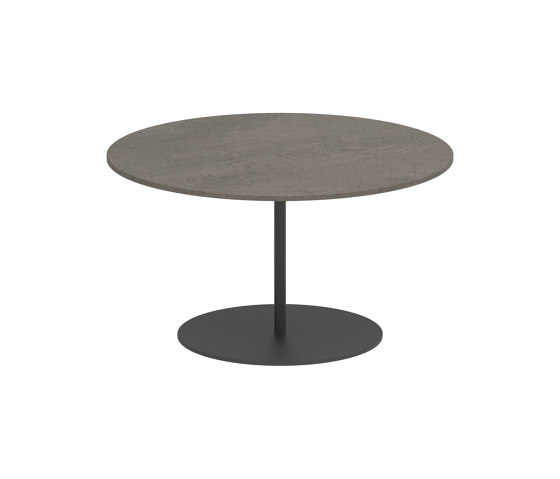 Butler side table high 75cm round coated stainless steel & ceramic top | Tavolini alti | Royal Botania