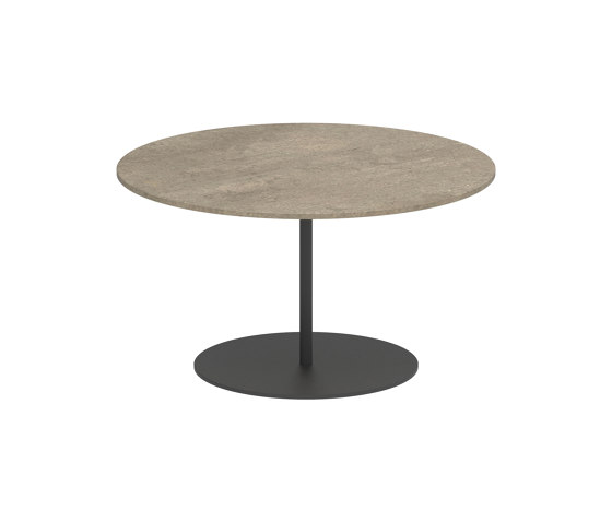 Butler side table high 75cm round coated stainless steel & ceramic top | Side tables | Royal Botania