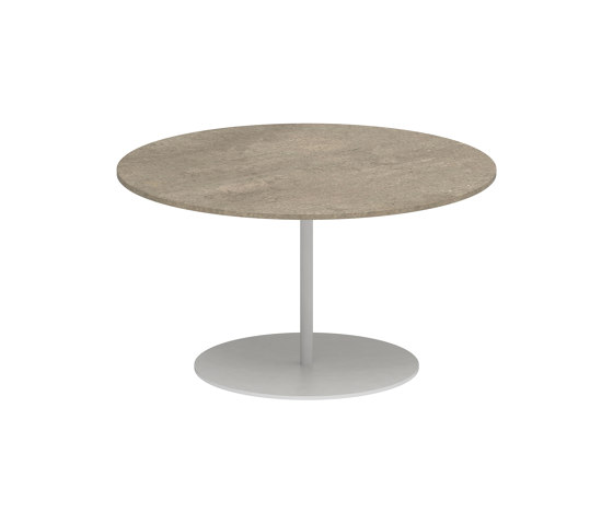 Butler side table high 75cm round coated stainless steel & ceramic top | Side tables | Royal Botania