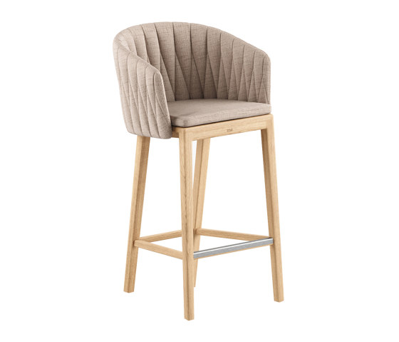 Calypso barstool L teak & upholstery | Sillas de trabajo altas | Royal Botania