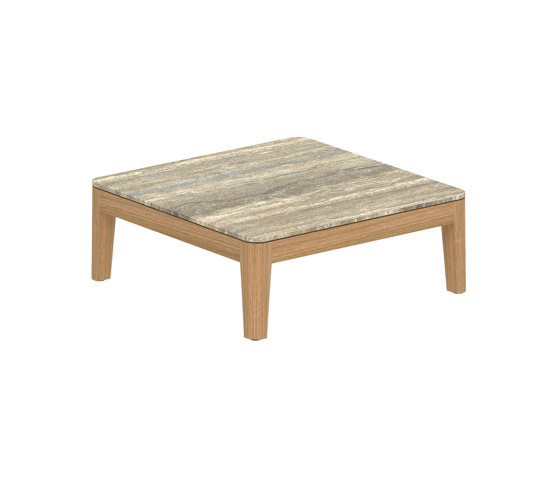 Calypso Lounge Table en teck 72x72 cm et plateau en céramique | Tables basses | Royal Botania