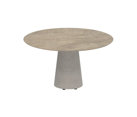 Conix table 120cm ronde low dining concrete | Tables de repas | Royal Botania