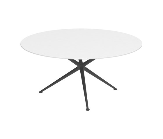 Exes table 160cm round coated aluminium & ceram top | Dining tables | Royal Botania