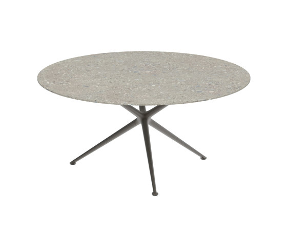 Exes table 160cm round coated aluminium & ceram top | Dining tables | Royal Botania