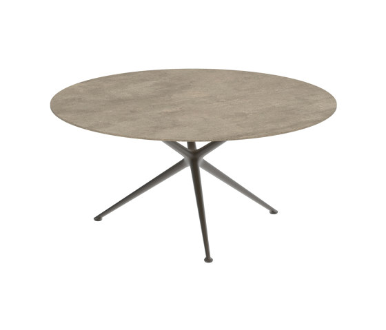 Exes table 160cm round coated aluminium & ceram top | Dining tables | Royal Botania