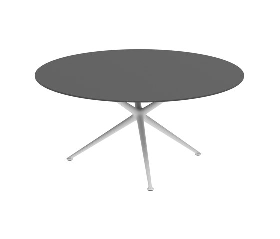 Exes table 160cm round coated aluminium & plateau en céramique | Tables de repas | Royal Botania