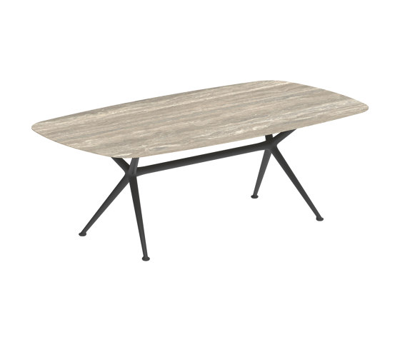 Exes table 220x120cm coated aluminium & plateau en céramique | Tables de repas | Royal Botania