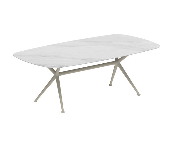 Exes table 220x120cm coated aluminium & plateau en céramique | Tables de repas | Royal Botania