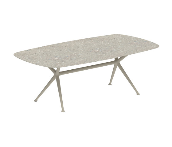 Exes table 220x120cm coated aluminium & plateau en céramique | Tables de repas | Royal Botania