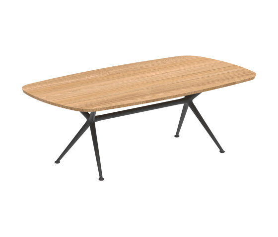 Exes table 220x120cm coated aluminium & teak top | Dining tables | Royal Botania