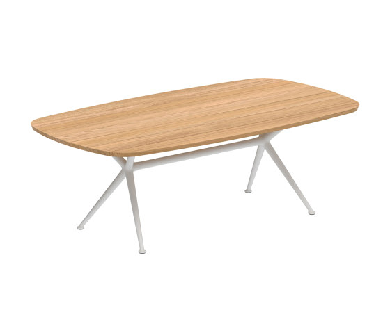 Exes table 220x120cm coated aluminium & plateau en teck | Tables de repas | Royal Botania