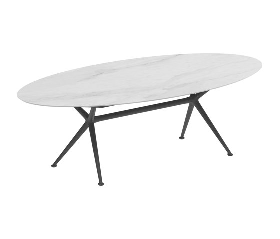 Exes table 250x130cm ellips coated aluminium & ceram top | Tavoli pranzo | Royal Botania