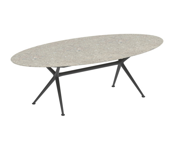 Exes table 250x130cm ellips coated aluminium & plateau en céramique | Tables de repas | Royal Botania