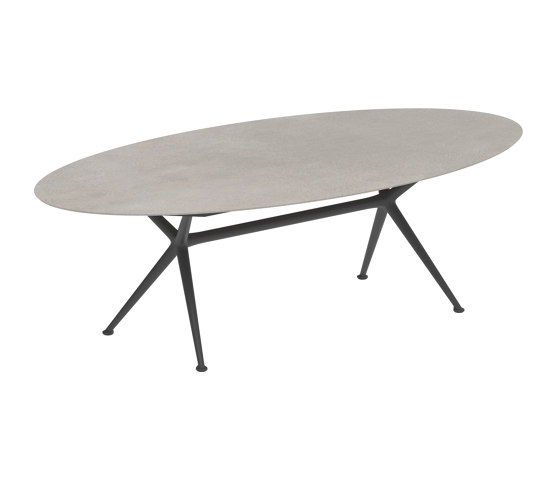 Exes table 250x130cm ellips coated aluminium & ceram top | Tavoli pranzo | Royal Botania